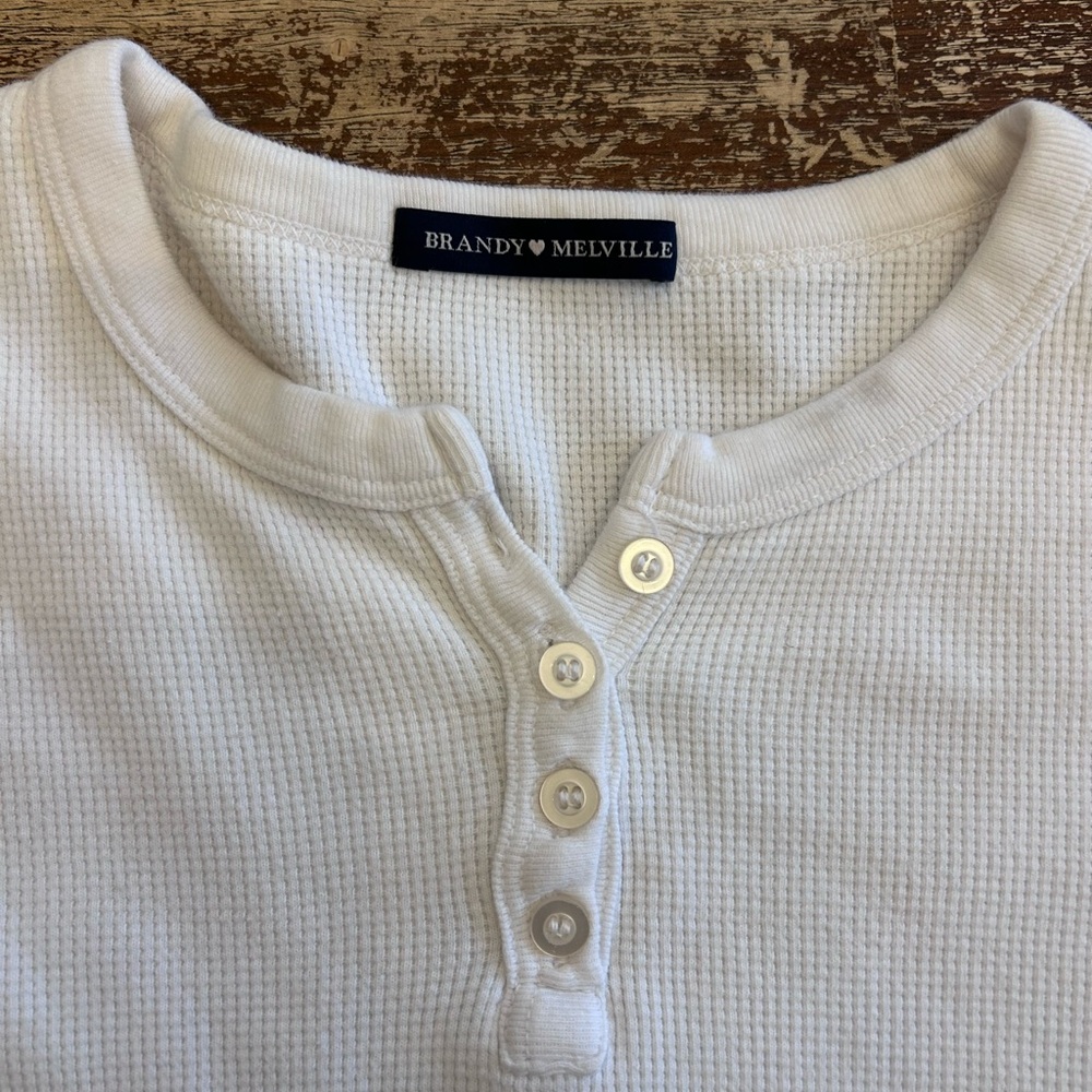 Brandy Melville Ivory Button-Up Top